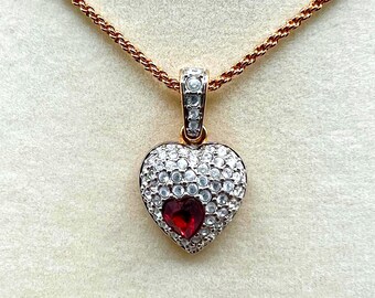 Swarovski Red Crystal Heart Necklace: Gold-Tone Pendant, Gift Box