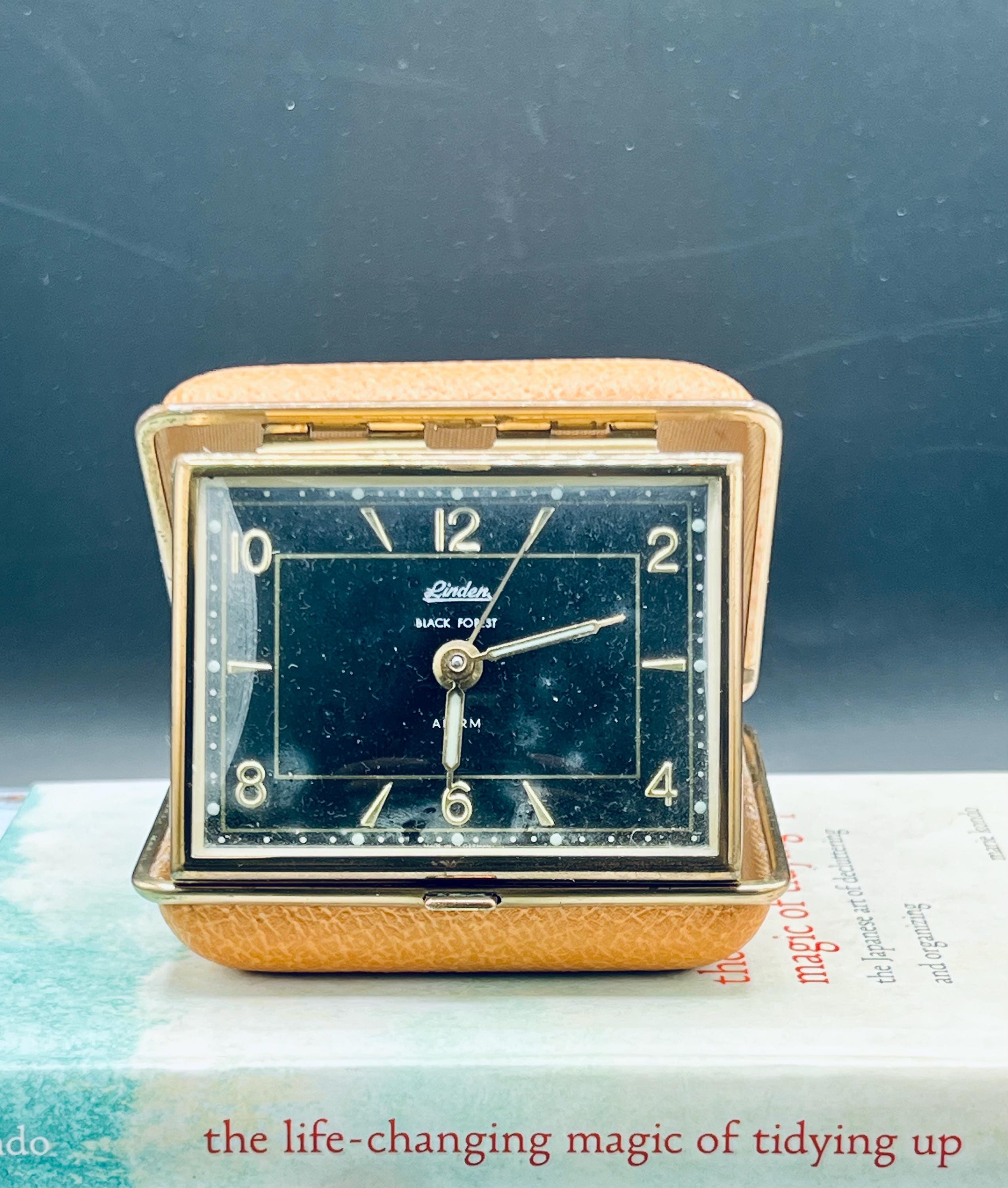 Linden Black Forest Travel Alarm Clock | Vintage MCM Timepiece