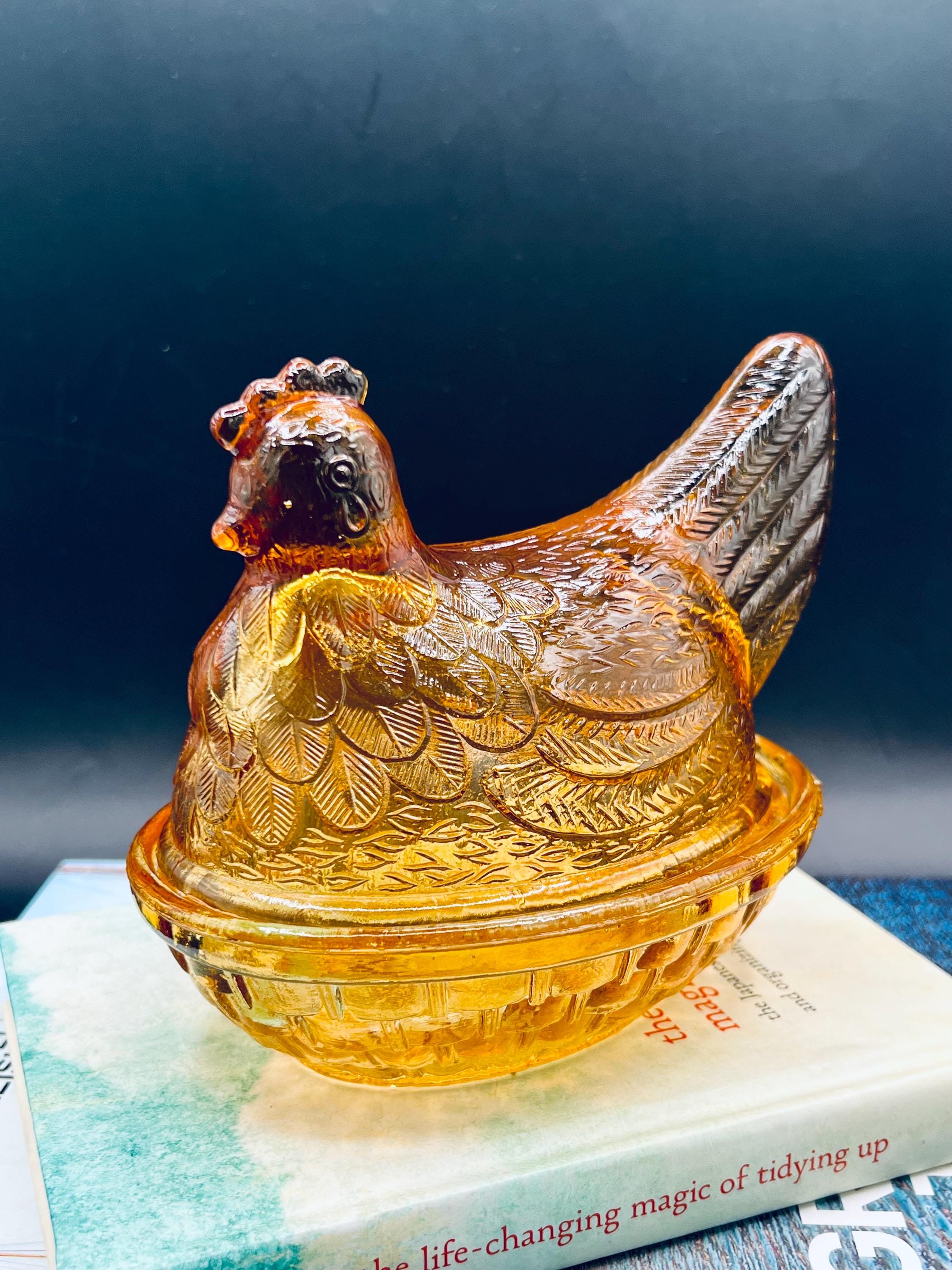 Glass Hen on Nest - Etsy Canada