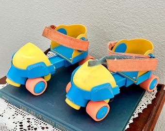Vintage 1992 Fisher-Price 1-2-3 Grow With Me justerbara rullskridskor Retro leksaksdisplay samlarobjekt