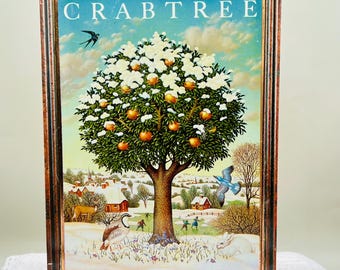 Lata con escena invernal de Crabtree & Evelyn / Decoración navideña vintage de los años 80 para el Día de la Madre