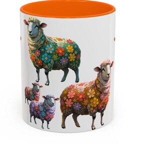 Floral Sheep Coffee Mug: Farmhouse Decor for Animal Lovers