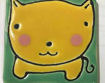 2.5 Square Yellow Cat No.12