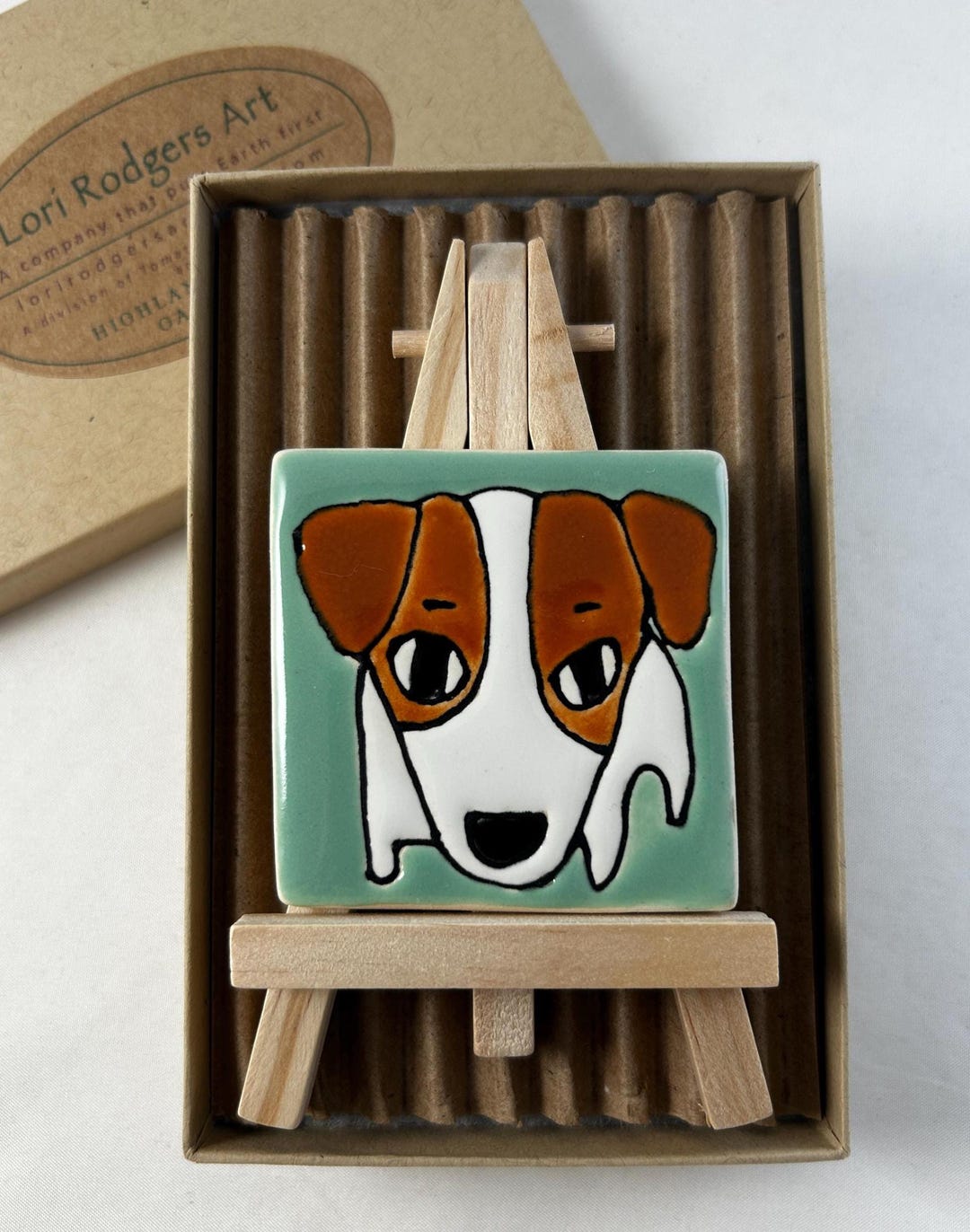 Porcelain Tile: Dog Lover Gift with Easel