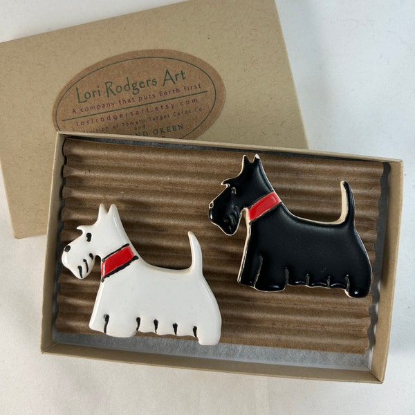 Two Scotty Magnets, scotty lover gift, scotty mom gift, scotty dad present, scotty gift, new dog gift, dog lover gift, Scottish terrier gift