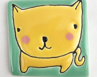 2.5 Square Yellow Cat No.12