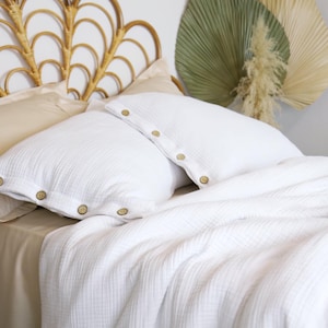 Gauze Muslin Bedding, Duvet Cover Set, Cotton Bedding, Comforter, Queen Bedding, King Bedding, Quilt Cover,  Housewarming Gift, Full Duvet