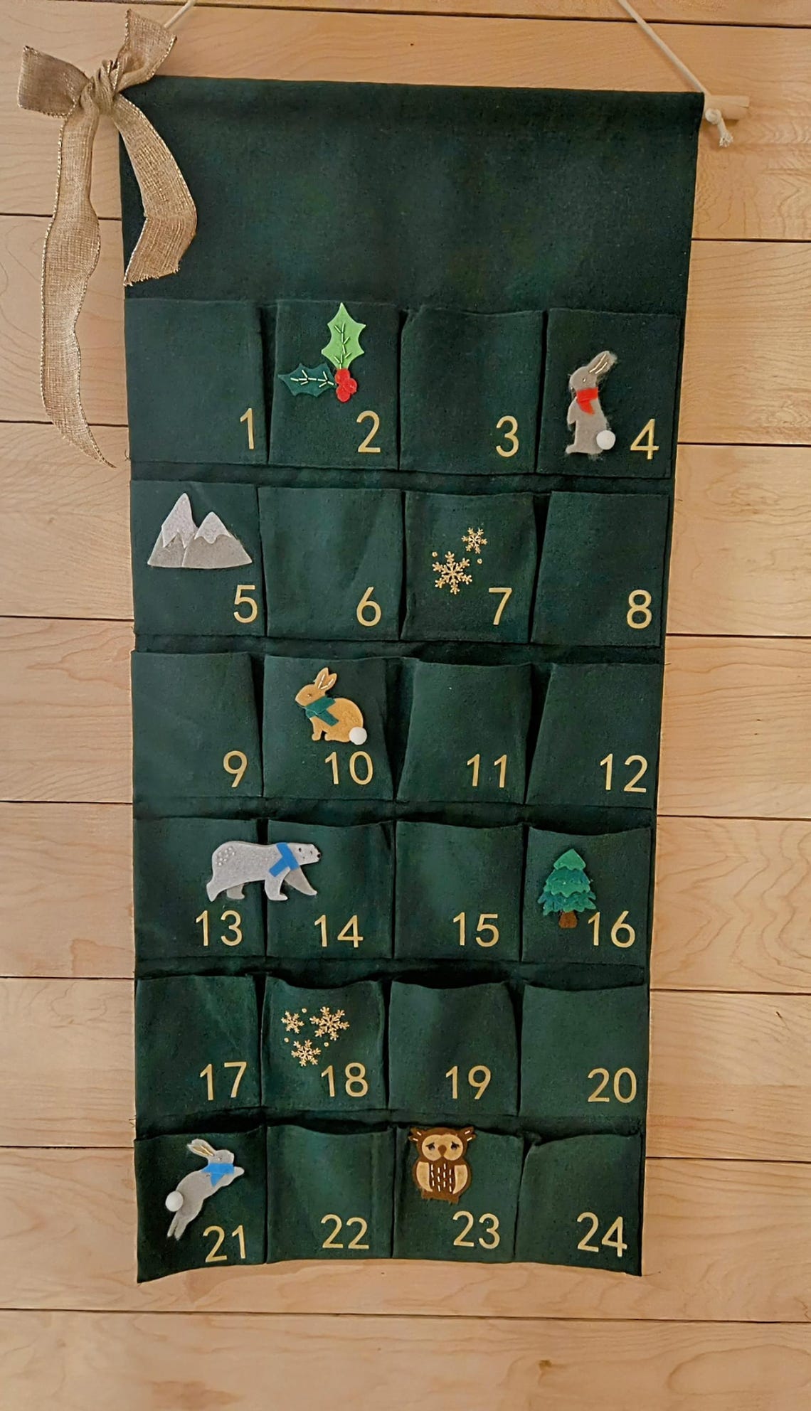 Personalized Fabric Advent Calendar Wall Hanging Countdown to
