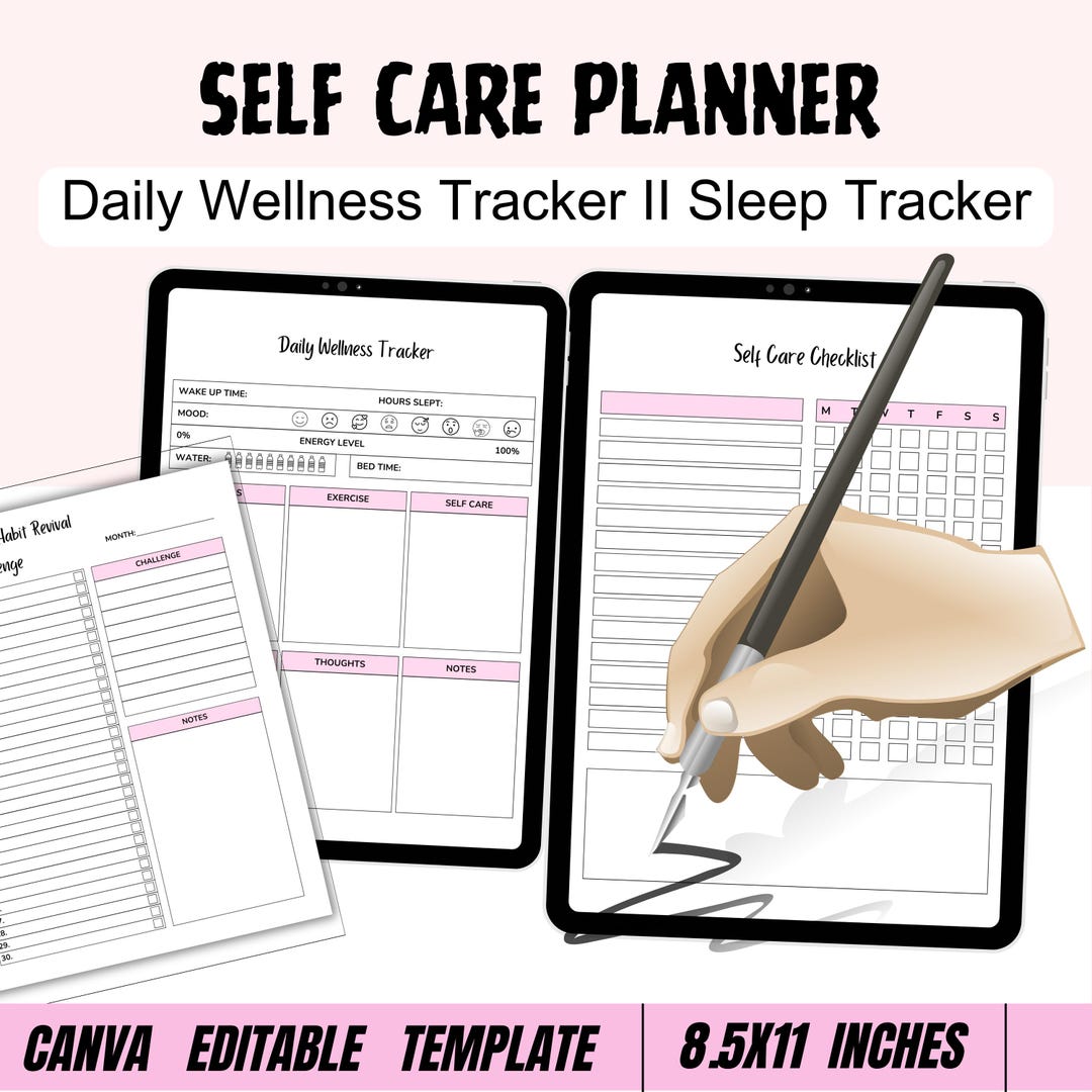Self-care Planner Canva Template Mindfulness Workbook Self-love Journal ...