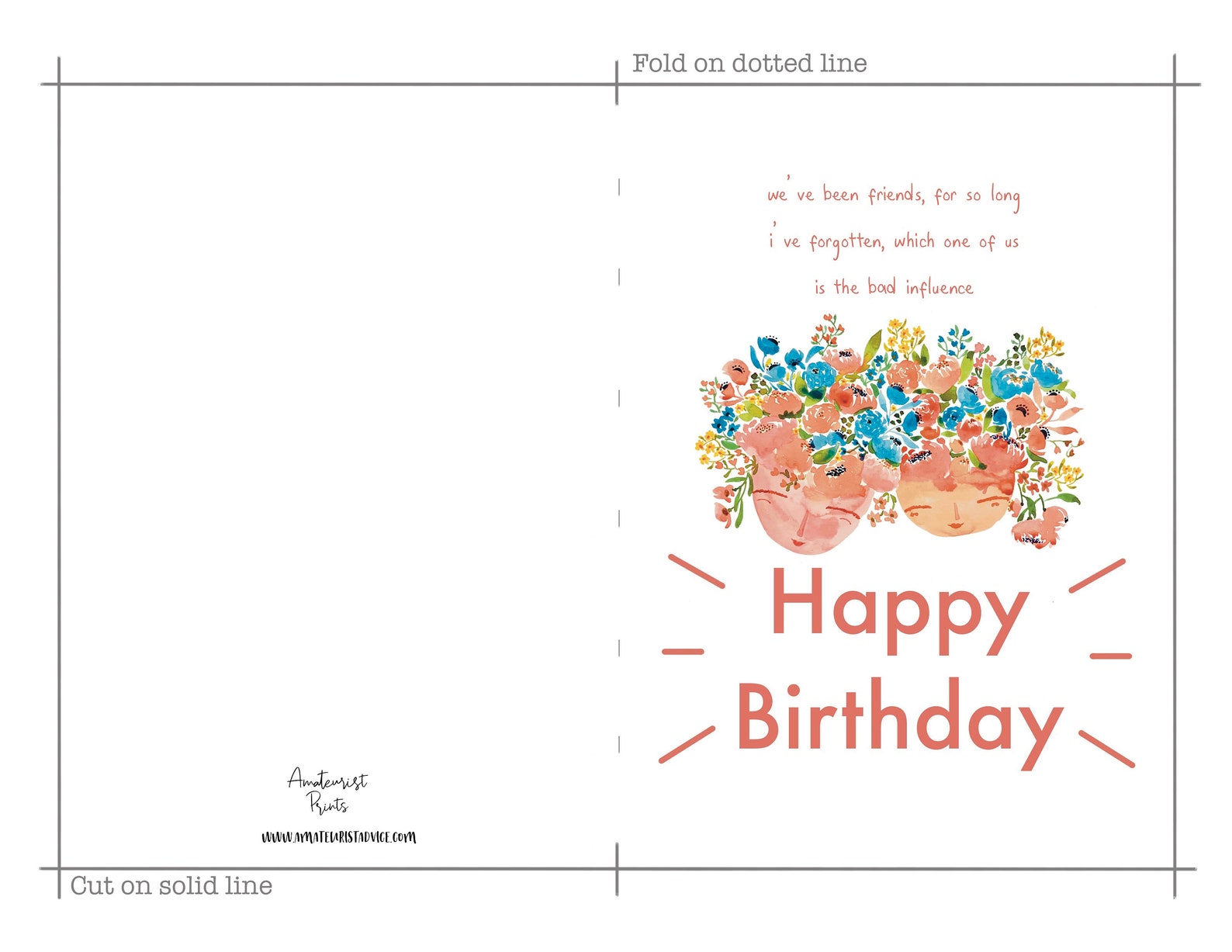 Printable birthday card for best friend Birthday card | Etsy