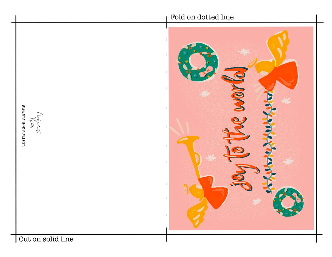 Cute Printable Christmas Card INCLUDES 3 DESIGNS | Etsy