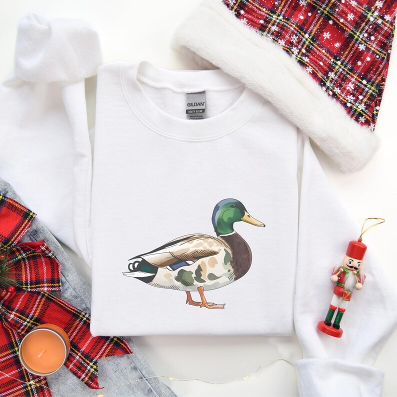 Duck Mallard Pattern Print Men Pullover Hoodie