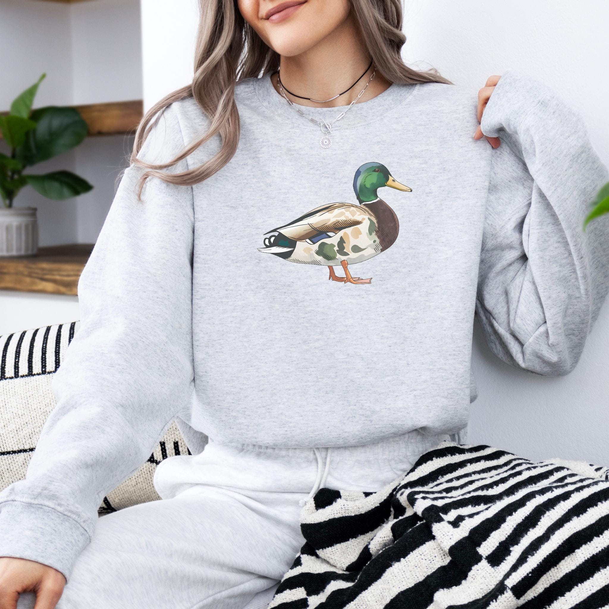 Duck Mallard Pattern Print Men Pullover Hoodie main image 1