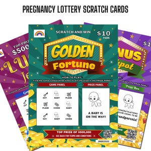 Pregnancy Announcement Lottery Scratch Card, Scratch Off Card, Baby Announcement Card, Baby Reveal to Grandparents, Aunty, Uncle, Grandma,