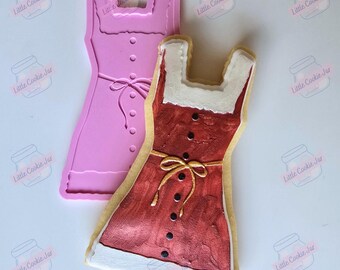 Christmas Mini Dress Cookie Cutter STL File for 3D Printing, Mrs Claus Summer Dress Fondant Stamp, Festive Holiday Dress Digital Download