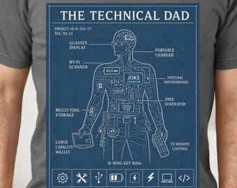 Projekt prezentu dla taty inżyniera, techniczna koszulka na Dzień Ojca, zabawna koszulka dla taty architekta