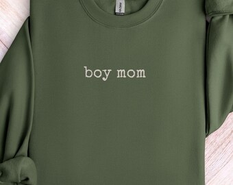 Boy Mama sweater minimalistisch Boy Mama shirt, Boy Mom sweater, Boy Mama ronde hals, babyshower cadeau, cadeaus voor moeder, esthetische mama