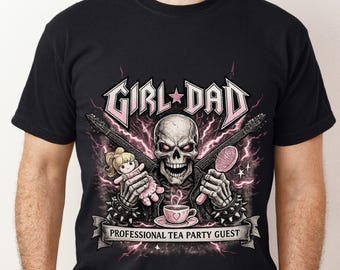 Koszulka dla taty heavy metalowej dziewczyny, zabawny prezent dla taty rockmana, koszulka na dzień ojca w stylu death metalowym