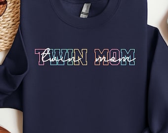 Twin Mama shirt neon mama shirt, Twin Mom sweater, Mama Crewneck, Varsity Mom Shirt, Pregancy Reveal, Funny Mom Gift, Mama Sweatshirt