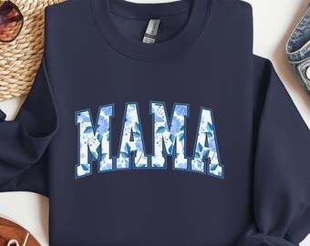 Sweater met bloemen moeder, Varsity Mom ronde hals, Moederdagcadeau voor moeder, schattige trendy bloementrui voor moeder