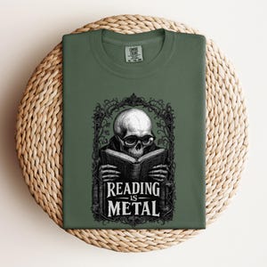 Reading is Metal Shirt, Book Dad Gift, Dark Academia Dad Tee, Funny Reader Father's Day Gift, Gothic Book Lover Shirt for Men
