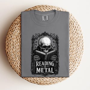 Reading is Metal Shirt, Book Dad Gift, Dark Academia Dad Tee, Funny Reader Father's Day Gift, Gothic Book Lover Shirt for Men
