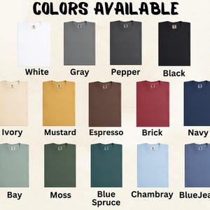 colors available: white, gray, pepper, black, ivory, mustard, espresso, brick, navy, bay, moss, blue spruce, chambray, blue Jean