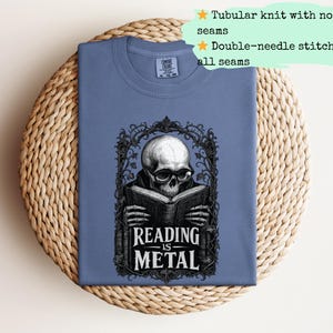 Reading is Metal Shirt, Book Dad Gift, Dark Academia Dad Tee, Funny Reader Father's Day Gift, Gothic Book Lover Shirt for Men