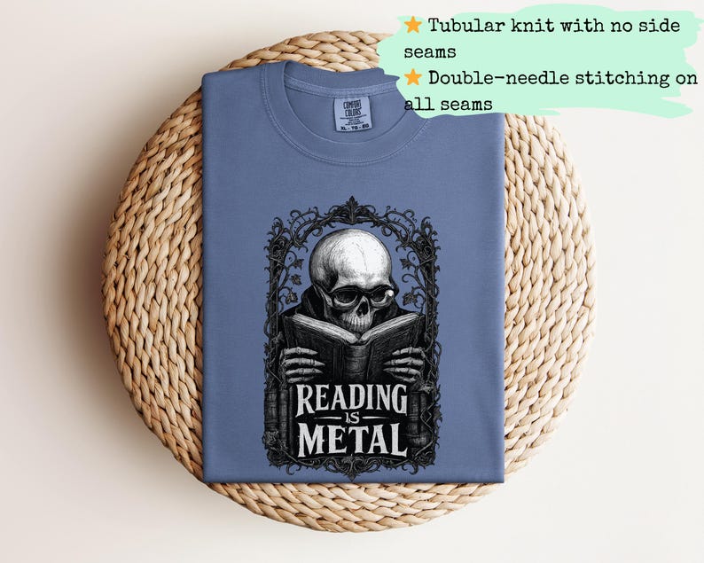 Reading is Metal Shirt, Book Dad Gift, Dark Academia Dad Tee, Funny Reader Father's Day Gift, Gothic Book Lover Shirt for Men