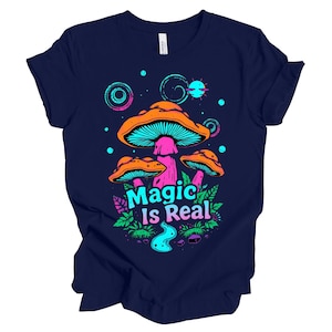Mushroom Shirt Men Women Trippy Hippie Tee Psychedelic Groovy Rave T-shirt Bella Canvas 3001 Top Gift for Him Her Friend Festival