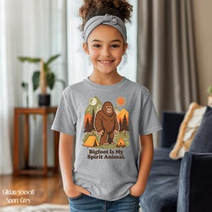 Bigfoot Yeti Kids Shirt - Cryptid Camping Tee for Boys, Girls, Youth - Outdoor Hiking Gift, Funny Nature Adventure T-Shirt