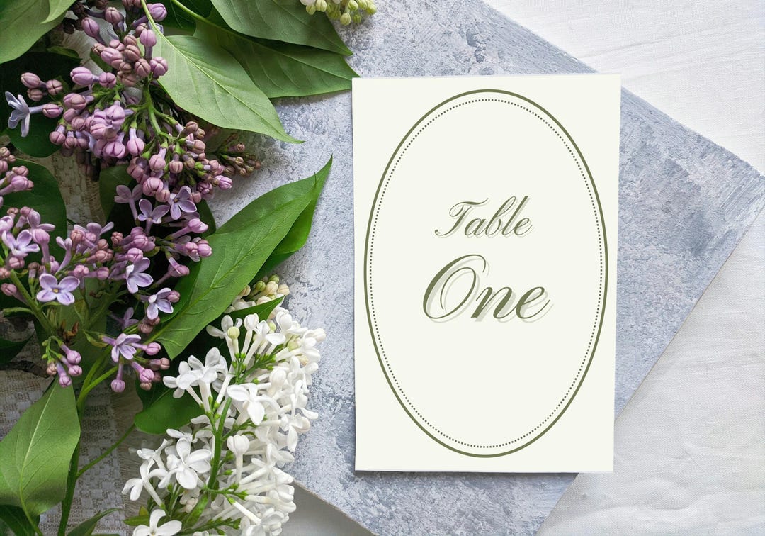 Classy Wedding Table Numbers Template - Etsy