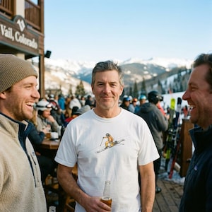 Telemark Skiing Graphic Tee | Telemark Skier Hand-Drawn Illustration T-Shirt