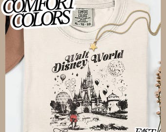 地球上で最も幸せな場所（WDW Tシャツ）コンフォートカラーズTシャツ｜DTF転写｜オーダーメイド