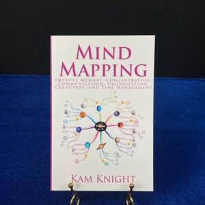 May include: A book titled "MIND MAPPING" with the subtitle "IMPROVE MEMORY, CONCENTRATION, COMMUNICATION, ORGANIZATION, CREATIVITY, AND TIME MANAGEMENT." The cover features a colorful mind map diagram and the author's name, KAM KNIGHT.