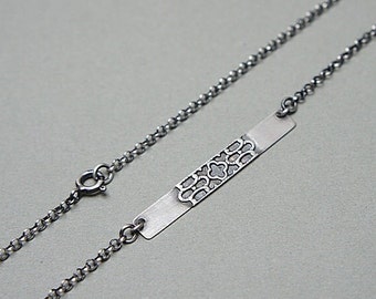 Necklace - oxidized sterling silver 925, handmade jewelry, necklace, chain necklace, short necklace, raw