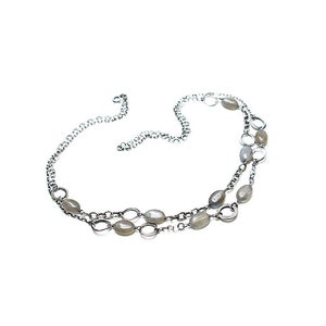 Ketting geoxideerd sterling zilver 925 met labradoriet, edelsteen, handgemaakte sieraden, natuurstenen, ruwe ketting, mineralen afbeelding 3