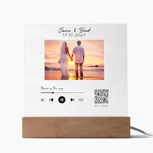 Personalisierte Musikplakette mit QR Code Ständer - Benutzerdefinierter Song & Fotogeschenk