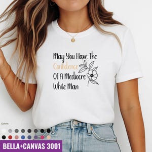 Camiseta feminista pro-elección: eslogan &quot;Hombre blanco mediocre&quot;, camiseta política
