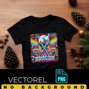Colorful 80s Disco Graphic for T-Shirts & More - Editable File