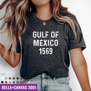 Camiseta del Golfo de México, camiseta unisex patriótica, camiseta estadounidense del Golfo de México, camiseta con carta marítima antigua, ropa con mapa de los océanos del Viejo Mundo