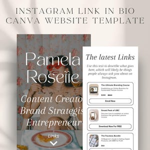 Link in bio Template Canva Editable Website Linktree Template Social Media Links Tiktok Bio Link DIY Luxury Landing Page Stan Store Template