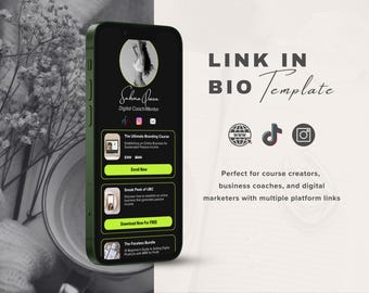 Link modificabile nella biografia - Modello di sito web: Landing page Canva (download digitale)