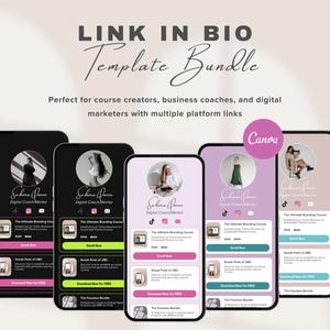 Canva Link in Bio Template Bundle: Coach & Course Creator Website (Digital Download)