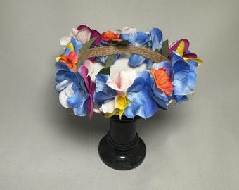 Lei Po'o de primavera para muñecas, corona para el cabello, corona de flores para muñecas de moda