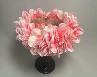 Lei Po'o rosa para cabeza de muñeca/corona de pelo/corona de flores para muñeca de moda