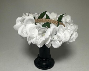 Muñeca Lei Po'o blanca Cabeza Lei / Corona de pelo / Corona de flores para muñeca de moda
