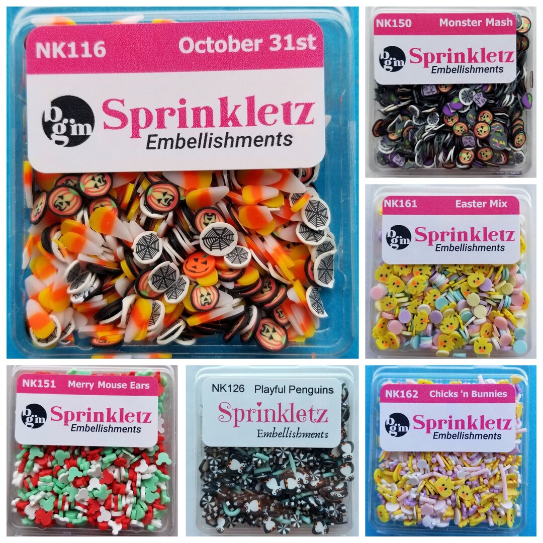 Sprinklet SPRINKLETZ Tiny Polymer Clay Craft Embellishments Halloween Christmas ...
