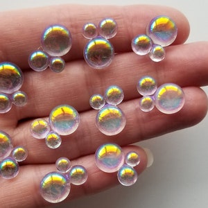 10 x 虹色の泡 フラットバックカボション 装飾 水 ベビーバス 泡魚 航海 カード作り スクラップブック作り クラフト