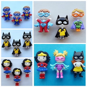 Craft Buttons Be My SUPER HERO Comic Book Boy Girl Power Bat Fancy Dress It Up Card Making Sewing